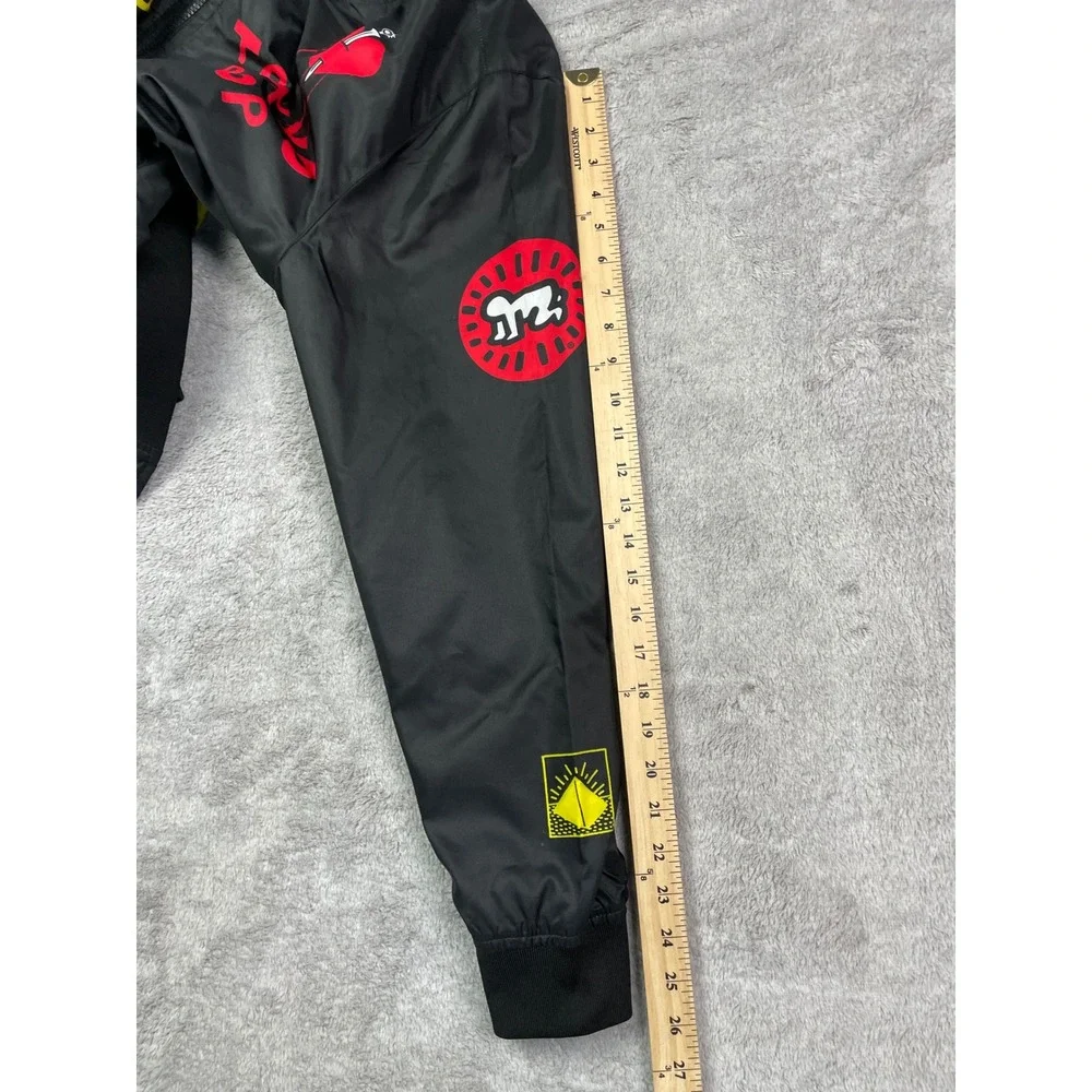 Members Only Keith Haring Jacket Mens Medium Black Bomber Windbreaker Tokyo Pop - Picture 4 of 12